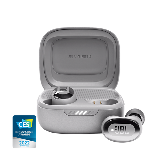 JBL Live Free 2 TWS - Silver - True wireless Noise Cancelling earbuds - Hero